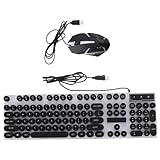 Clavier d'ordinateur - plaque arrière à texture brossée et clavier antidérapant, et avec coussinet à l'usure, clavier USB d'ordinateur