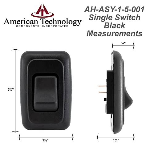 American Technology Components Single Spst On-Off Switch With Bezel, 12-Volt, For Rv, Trailer, Camper (Black) #TOP3