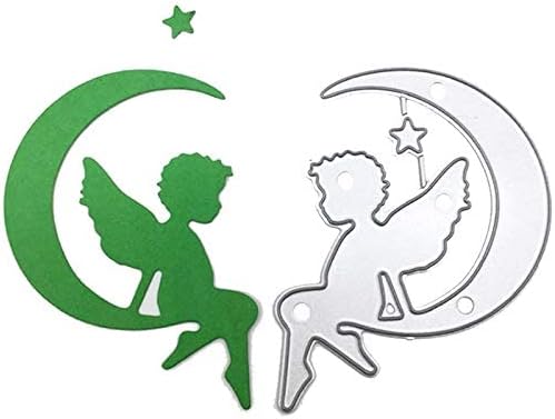 Miniatura 4 de 1 troquel de corte de alas de estrella de ángel en la luna, plantillas de corte de metal DIY Scrapbooking Artist Troqueles de corte para álbumes de