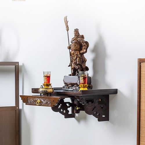 Table d'autel de méditation murale pour créer un espace de prière bouddhiste sans encombrer