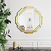 Gold Bathroom Mirror-20X20 Helicoid Wall Mirrors Decorative,Hexagon Beveled Edge Frameless Mirror for Wall Bathroom, Vanity Room, Bedroom, Living Room and Enterway