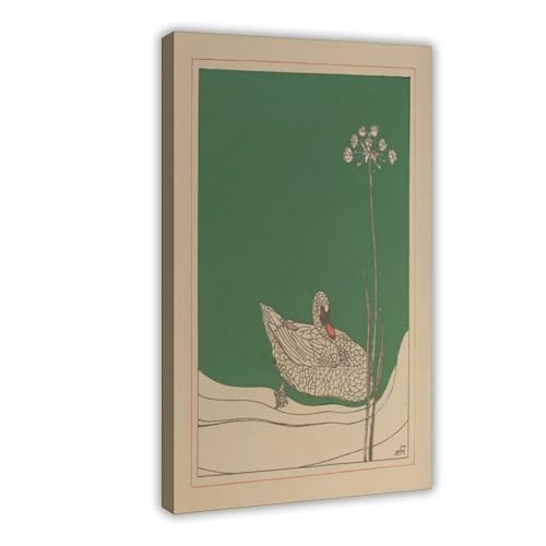 Poster vintage cygne sur toile haut de gamme OQUAJK 40x60