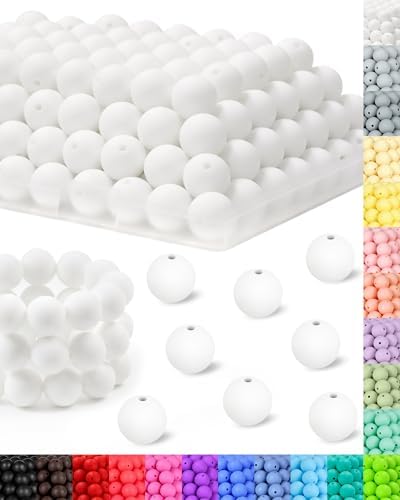 50pcs 12mm Round Silicone Beads - Gray DIY Jewelry Making Supplies For Bracelets & Necklaces