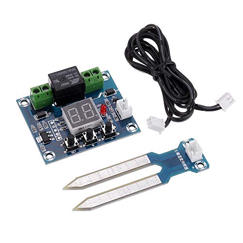 KEPUSHIYE XH-M214 12V Soil Humidity Sensor Controller Irrigation System Automatic Watering Module Digital Display Humidity Controller Red DIY Kits for Kids/Adults