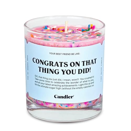 Candier - Congrats on That Thing You Did Candle, Scented Phthalate-Free Soy Candles with 60+ Hours Burn Time, Candles for Women & Men