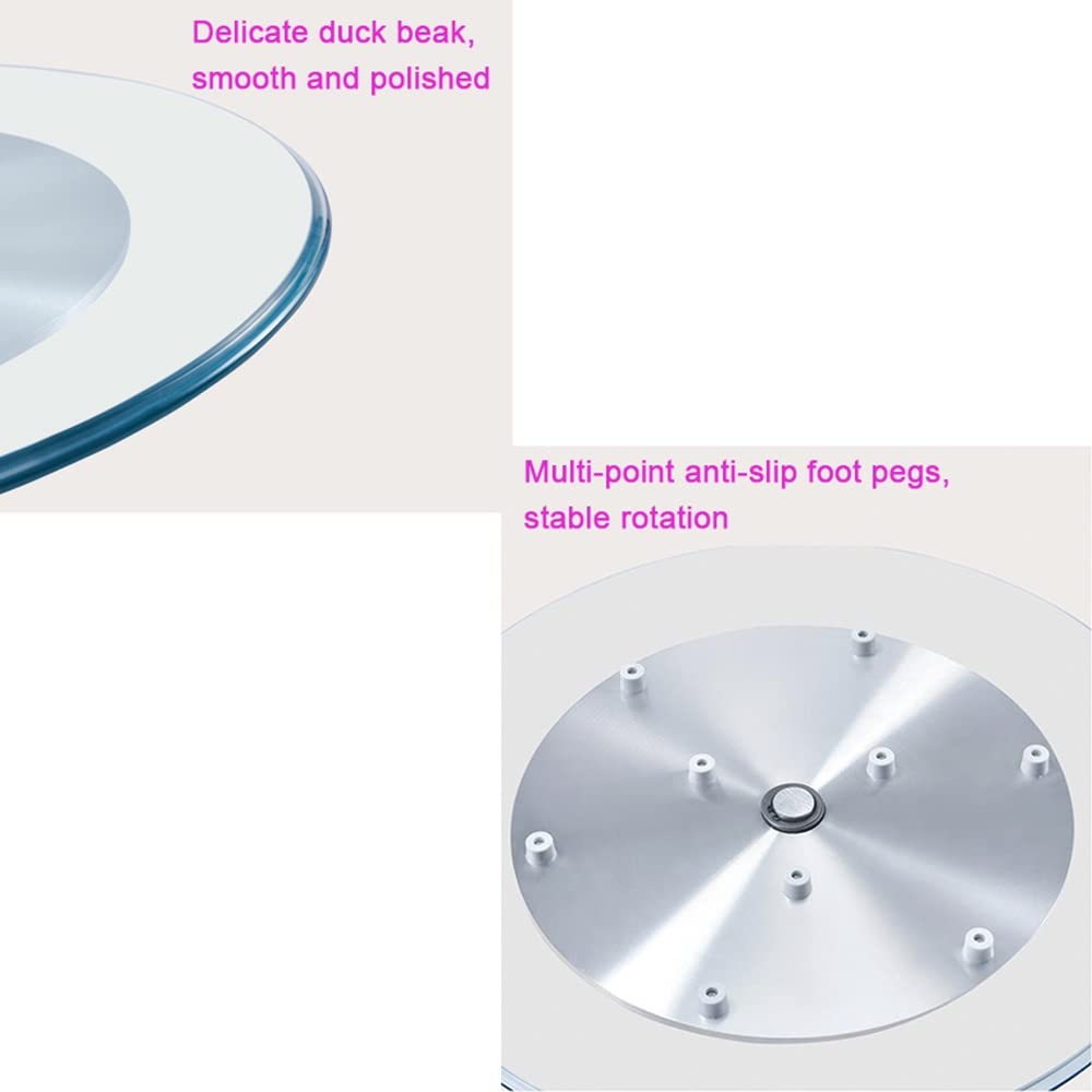 Plateau Tournant Table À Manger Pivotante, 60-100cm, Plateau De Service Hôtel en Verre Trempé, Ronde Lazy Susan Cuisine, Anti-Inclinaison, Alliage D'Aluminium (Size : 90cm/36in)