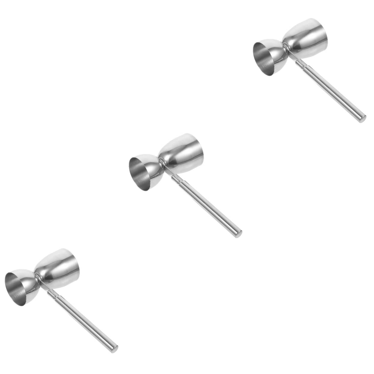Mikinona 3pcs Long Handle Double-ended Measuring Cup Drink Shakers Cocktail Drink Measure Jigger for Bartending Cocktails Wine Shot Wine Jigger Cocktail Glasses Bell Silver Stainless Steel