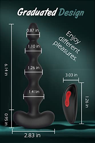 Vibrating Anal Beads Butt Plug, Remote Control Flexible Silicone Anal Vibrator Prostate Massager With 9 Vibration Modes Graduated Design Rechargeable Waterproof Anal Sex Toy For Men, Women And Couples #TOP4