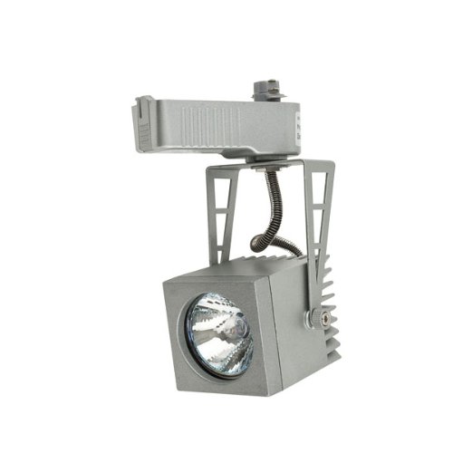 Artecta, Paris-S, Argent, projecteur sur rail monophasé avec transformateur incorporé. Pour ampoule halogène 12v MR16. Il prend en charge jusqu'à 50w. Ampoule non incluse.