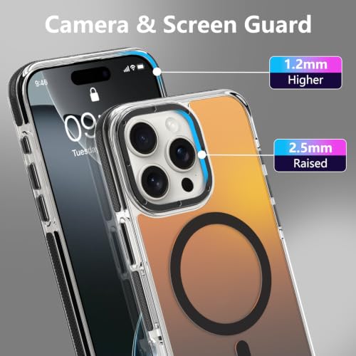 Image of Magnetic Case for iPhone 16 Pro Max [Compatible with Magsafe] [Cute Fashion Fluorescent Design] [1 Screen Protector] Slim Translucent Matte Case for iPhone 16 Pro Max 6.9 inch 2024, Black