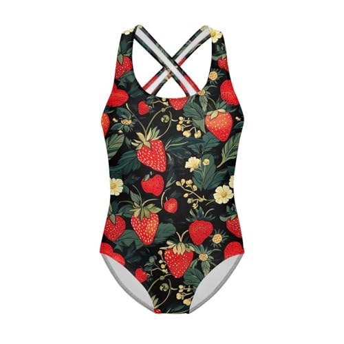 Girls Swimsuits Crossback Gymnastics Leotards One Piece Swimwear Bathing Suit 5-14 Years