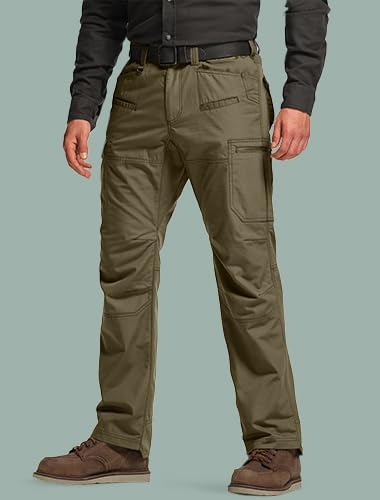 CQR Men's Winter Tactical Cargo Pants, Thermal Fleece Lined Outdoor Snow Ski Hiking Work - Image 3