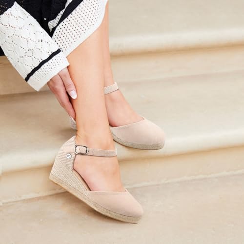 BCTEX COLL Women's Nude Espadrilles Wedge Sandals by BCTEX COLL - Used condition - Image 6