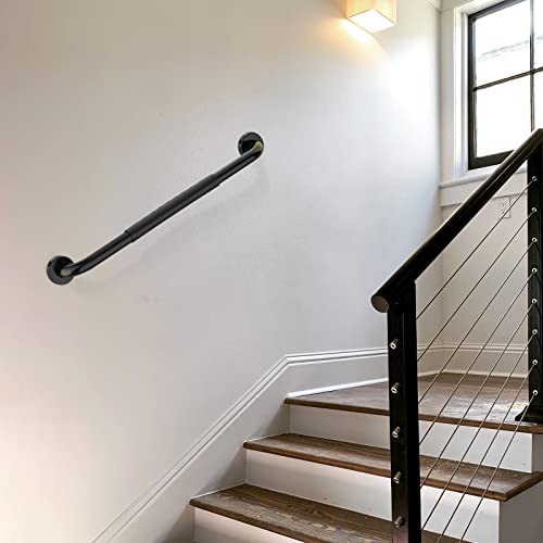 Oil Rubbed Black Shower Grab Bar W/Anti-Slip Rubber Grip 20 Inch, Zepolu Stainless Steel Bathroom Grab Bars, Safety Bar Balanced Handrail, Handicap Injury Elderly Senior Assist Support Shower Handle #TOP5