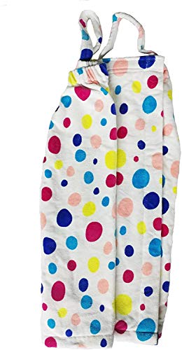 BY LORA Embroidered Girls Bath Terry Cotton Girls Wrap, Multi color, MEDIUM