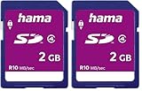Hama Carte mémoire Photo (SD pour Photo/Classe 4, 2 GB   10 MB/s) Bleu (Lot de 2)