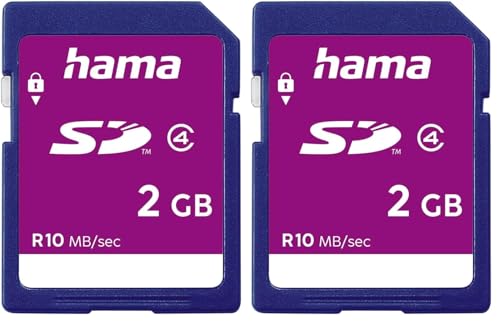 Hama 55377 High Speed Secure Digital Memory Card 2 GB (Pack of 2)