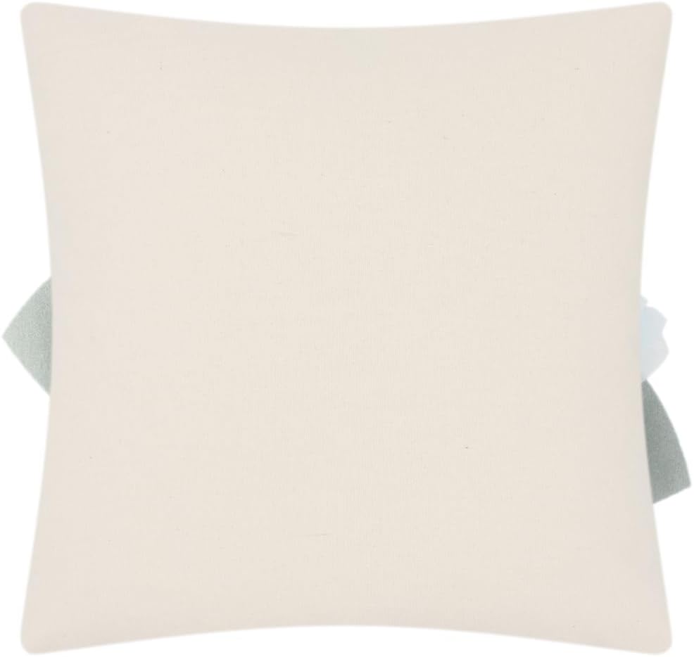 JWH 3D Flower Throw Pillow Cover Decorative Light Blue Floral Stereo Cushion Case Handmade Pillowcase for Car Bed Couch Chair Home 18x18 Inches Creamy White