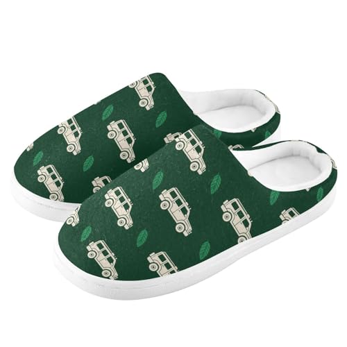 House Fuzzy Slippers Car Green Anti-Slip Warm Shoes for Womens and Men 23023454