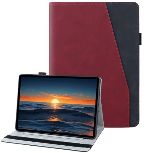 laddutoi Hülle für Huawei MediaPad M5 Lite 10.1 Zoll 2018, Klapphülle mit Kartensteckplatz & Standfunktion, PU Lederhülle Tablet Cover Schutzhülle für Huawei M5 Lite 10, Rot