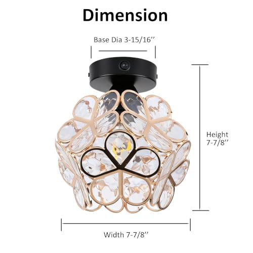 Volcode 12V RV Flower Petals Tiffany Style LED Ceiling Light Fixture (Bulb Included), Built-in On/Off Switch 4W, 3000K Warm White, LED Interior Light Fixture Fixture for RV, Motorhome, Camper, Trailer by Volcode - Used condition - Image 2
