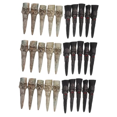 Totority 30 Peças Conjunto Unhas Bruxa Unhas Postiças Adereços Halloween Dedo Falso Assustador Unhas