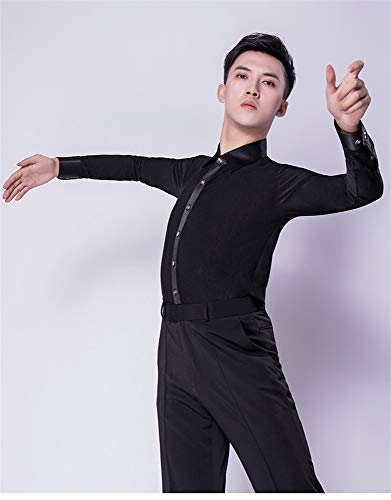Dance Zone メンズ ダンス ラテン シャツ トップス 長袖 シ