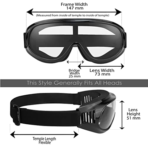 Bikershades Motorcycle Safety Fit Over Goggles Protective Cover Eye Glasses Clear Lens Skiing Biking Outdoor Sport Night Riding Unisex #TOP1