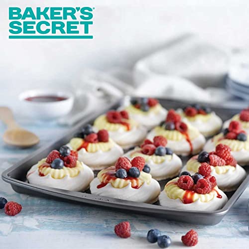 Baker\'s Secret Nonstick Cookie Sheet 13\" baking area, Carbon Steel Small Size Cookie Tray with Premium Food-Grade Coating, Non-stick Cookie Sheet, Bakeware DIY Baking Accessories - Classic Collection - Thumbnail 6
