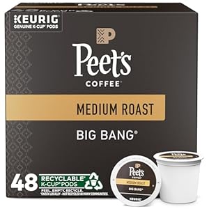 Peet’s Coffee, Medium Roast K-Cup Pods for Keurig Brewers – Big Bang 48 Count (1 Box of 48 K-Cup Pods)