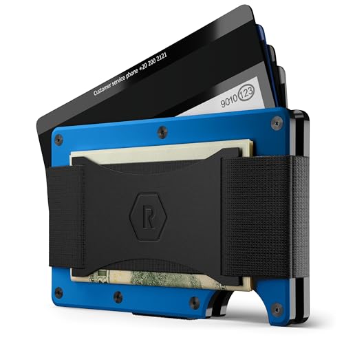 The Ridge NFL Edition, Mens Minimalist Aluminum Metal Wallet - Rfid Blocking, Elastic, Slim Front Pocket Credit Card Holder with Both Cash Strap and an additional Money Clip2