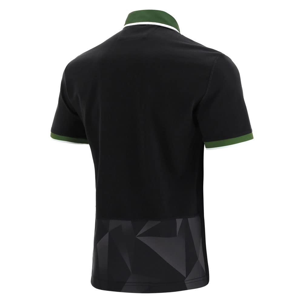 Macron welsh rugby 2021/22 short sleeve away cotton replica shirt, Blue - Image 2