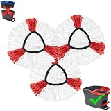 3 Paquete Cabezas de Fregona de Repuesto,para Fregona Microfibra de Recambio 360 Grados Trapeador Compatible con Vileda EasyWring y Clean Turbo 2 en 1 Repuesto para Todo Tipo de Suelos