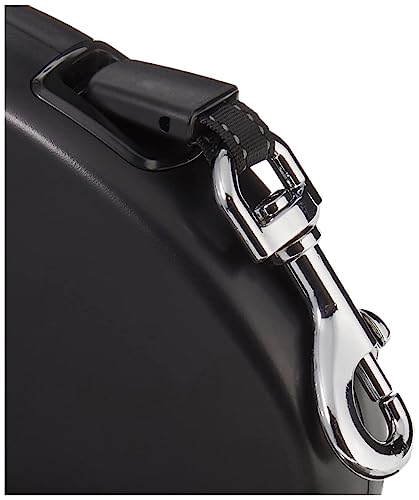 Amazon Basics Einziehbare Hundeleine, Länge 5 m, Größe M, Hunde bis 50 kg, Schwarz