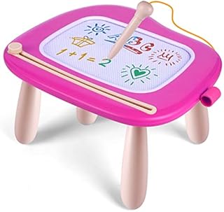 Smasiagon Toddler Toys Age 1-2 Year Old Girls, Magnetic Drawing Pad Doodle Board with Sturdy Legs, Educational Learning Toys for 1 2 3 Year Old Girls Boys Birthday (Rose)