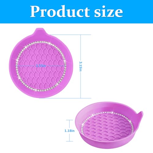 XINLIYA 4PCS Bling Car Cup Holder Coaster, Universal Crystal Rhinestone Anti-Slip Cup Holder Insert Coaster, Waterproof Round Shape Auto Drink Mat, Vehicle Interior Accessories for SUV Truck (Pink)