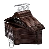 ELONG HOME Solid Wooden Hangers 30 Pack, Slim Wood Coat Hangers with Extra Smooth Finish, Precisely