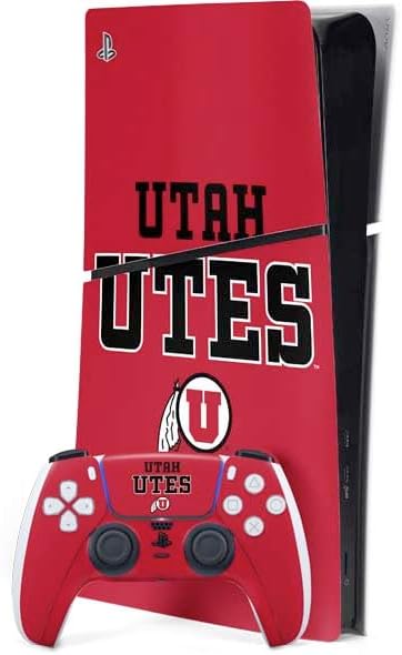 Skinit Decal Gaming Skin Compatible with PS5 Slim Digital Edition Bundle - Officially Licensed University of Utah Utes Logo Design