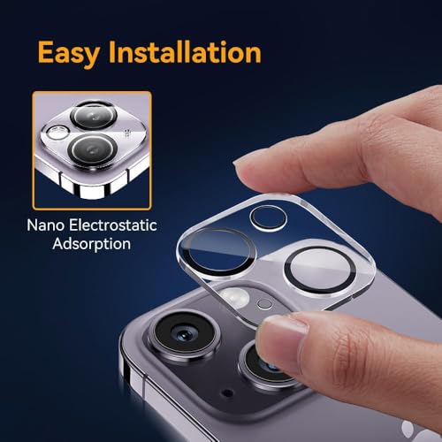 Image of Camera Lens Protector Compatible with iPhone 13 Mini (Pack of 3) | 9H Tempered Glass Camera Lens Guard | Scratch Resistant | HD Clear | Anti-Fingerprint | Easy Installation | Bubble Free
