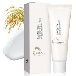 Rice Probiotics Sonnencreme LSF 50, Face Sunscreen SPF 50, Anti Aging Sonnenschutzlotion für Gesicht und Körper, Feuchtigkeitsspendende Leicht Textur Sonnenschutz für Trockene Empfindliche Haut