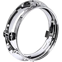 True Mods Chrome 7 Inch Round Headlight Ring Mounting Bracket Compatible with Harley Davidson Road King Electra Glide Ultra Classic Limited Heritage Softail Fat Boy Tri Street Glide Headlight Mount