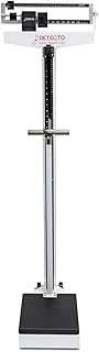 Detecto 448 Balance Beam Doctor/Physician Scale w/ Height Rod, Wheels & Hand Post, 400 lbs, Made in the USA