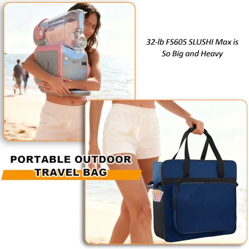 Funda portátil para máquina Ninja Slushi FS605, azul | Bolso de transporte para máquina Slushie Max, acolchado grueso, múltiples bolsillos y asas miniatura 6