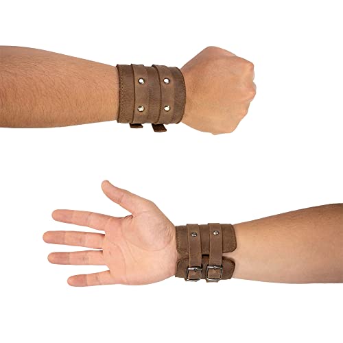 Hide & Drink, Stylish Wrist Wallet Cuff XL, Wristband with Secret Pouch, Cash Holder, Money Organizer, Full Grain Leather, Handmade, Bourbon Brown2