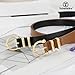 TRIWORKS 2 Pack Women Leather Belt for Jeans Pants Fashion Gold Buckle Ladies PU Leather Dress belt