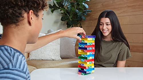 Mattel Games Uno Stackogame For Kids And Family With 45 Colored Stacking Blocks, Loading Tray And Instructions, Makes A Great Gift For 7 Year Olds And Up (43535) #TOP2