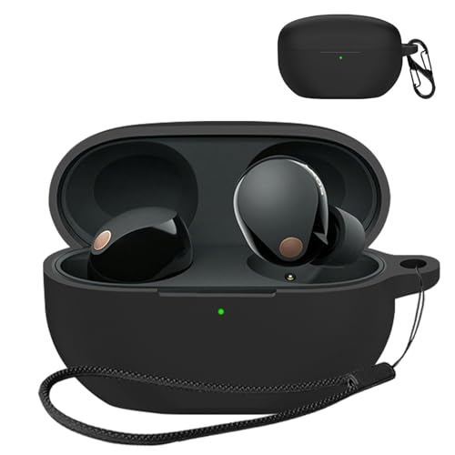 HVUYAL �P�[�X For WF-1000XM6 �Ή� �P�[�X �����h�~�p�̃t�b�N�𓋍ڂ��� �y�� �L�Y�h�~ �h�o �����ɂ��� �_�炩�ȃV���J�Q���̃X�|�[�c�N�[���ȃf�U�C�� �Ռ� �z�� �X���� �\�t�g �P�[�X�J�o�[ �����h�~�ی�(�u���b�N)