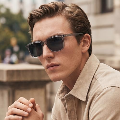 Image of CARFIA Acetate Polarized Sunglasses for Men UV400 Protection Classic Retro Square Shades Driving Glasses