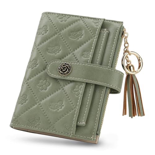 Small RFID Wallet Women Ultra Thin Slim Womens Wallet Compact Bifold Pocket Ladies Wallets for Women With Zipper Coin Pocket