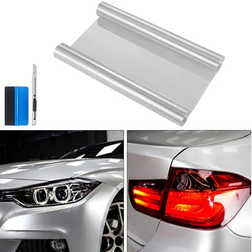 NewL 12 x 48 pulgadas autoadhesiva para coche, luz antiniebla de vinilo, película de humo (transparente)